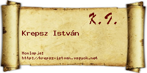 Krepsz István névjegykártya
